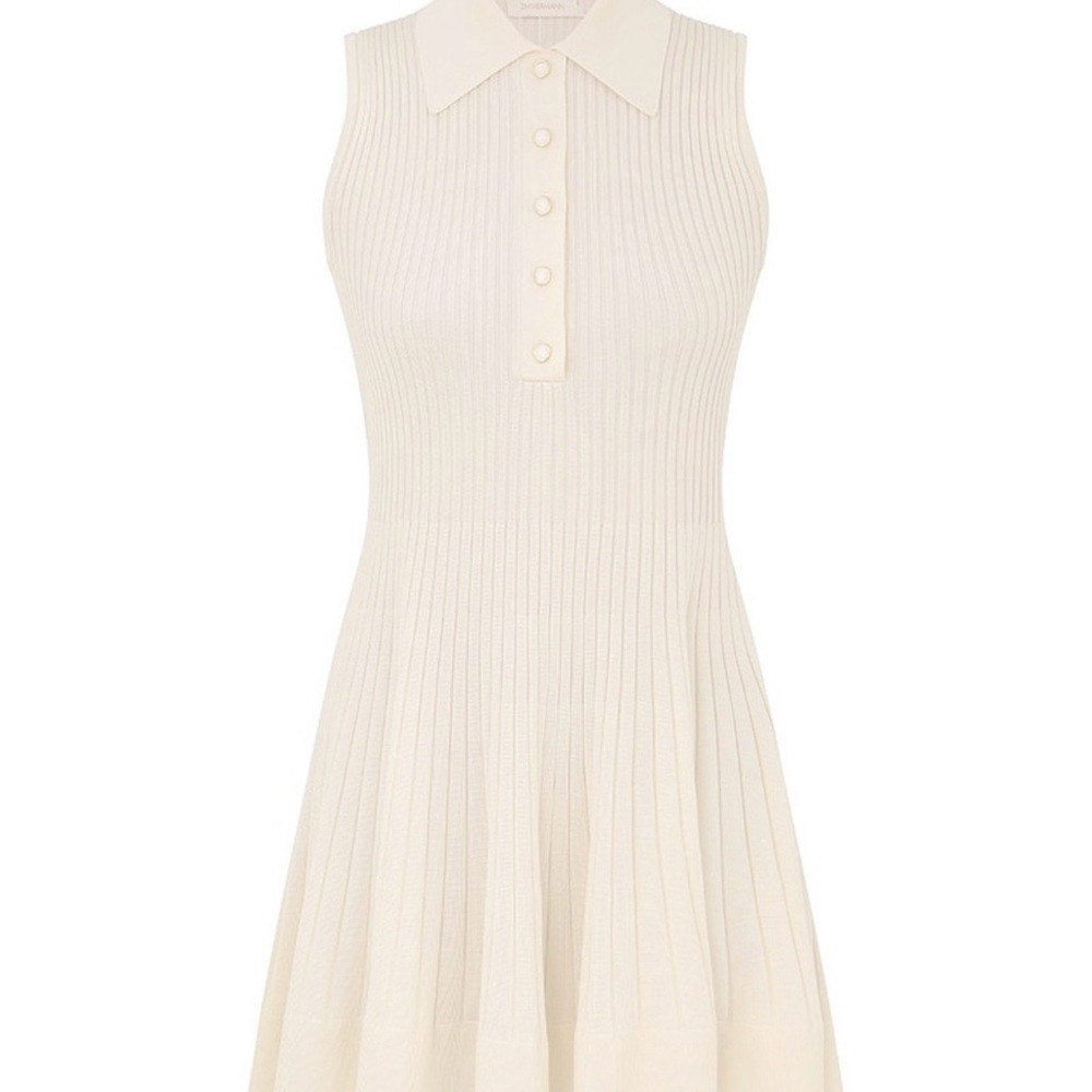Zimmermann Cream Collared Mini Dress Size 2 NWOT